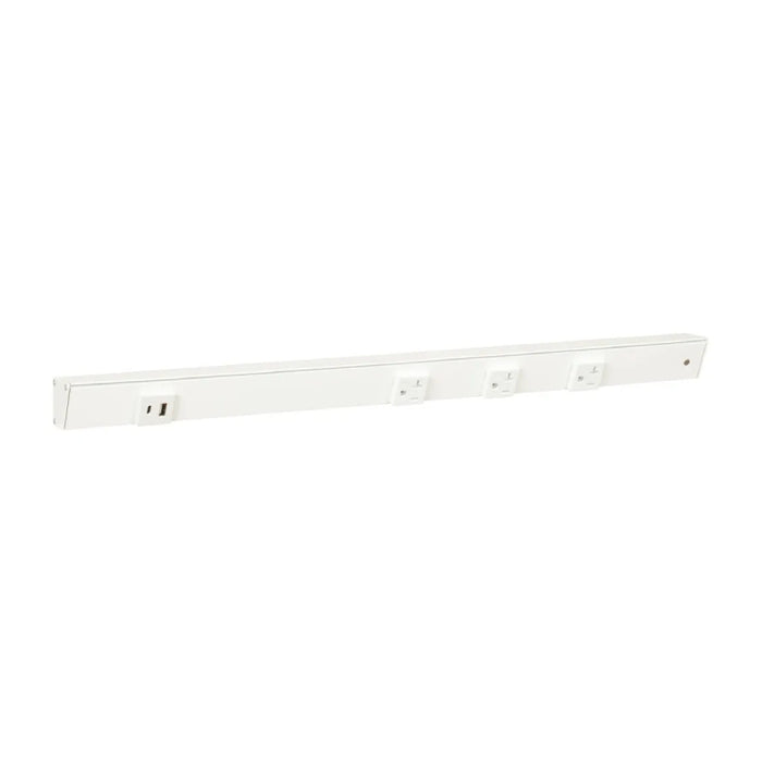 Task Lighting APTU 24" Slim Angle Power Strip with USB-A/C - White/Left