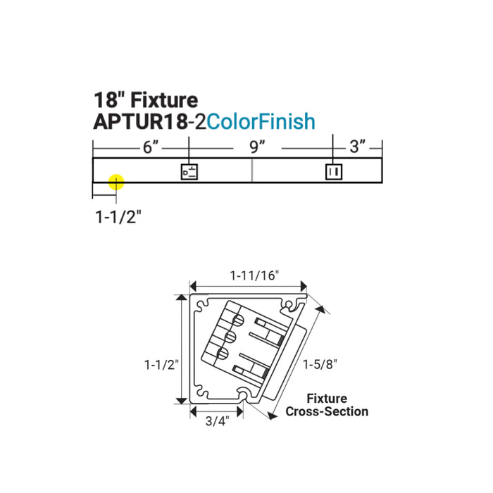 Task Lighting APTU 18" Slim Angle Power Strip with USB-A/C