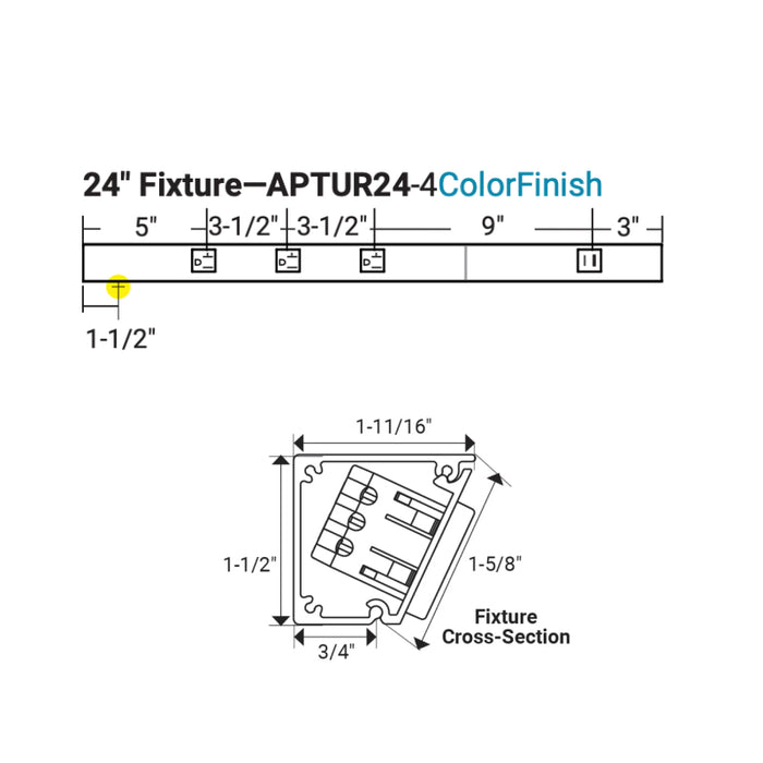 Task Lighting APTU 24" Slim Angle Power Strip with USB-A/C