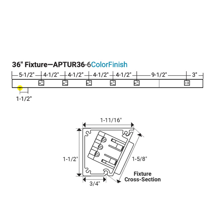 Task Lighting APTU 36" Slim Angle Power Strip with USB-A/C