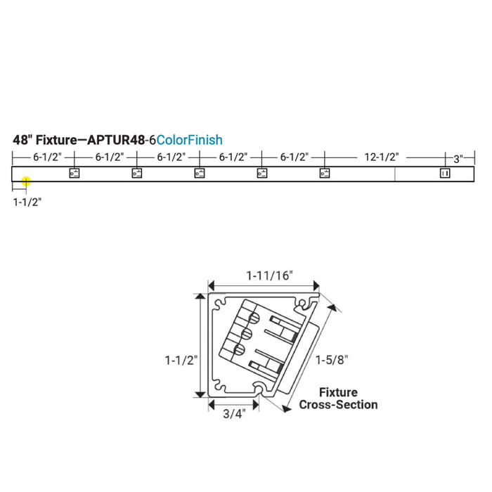 Task Lighting APTU 48" Slim Angle Power Strip with USB-A/C