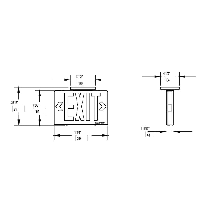 Sure-Lites APXH7 Series LED Exit Sign with Remote Capability