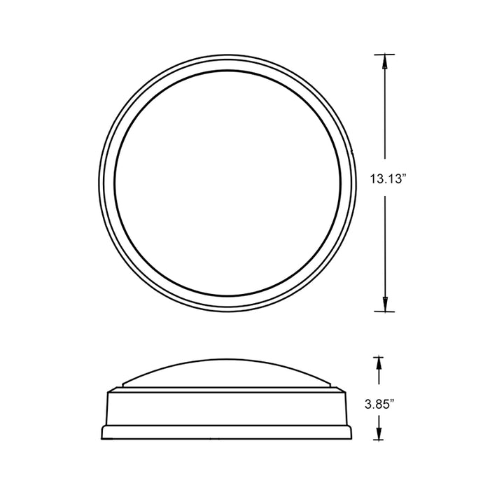 Luminaire LED ARV13 ANYX Series 13" Round 25W LED Vandal Resistant Fixture with Opal Lens, 120-277V, Bronze Finish