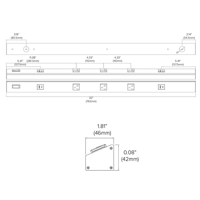 American Lighting ATOM 30" 120V AC Power Strip