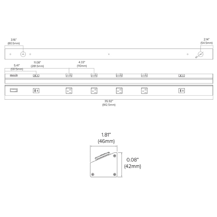 American Lighting ATOM 36" 120V AC Power Strip