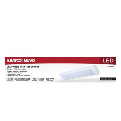 Nuvo 65-1214 2ft 20W LED Ceiling Wrap with Motion Sensor, CCT Selectable, White, 120-277V