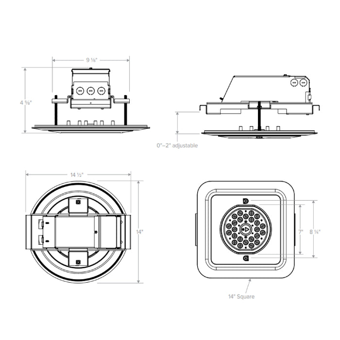 Beacon CLO-24L-55 Ceileo 55W Square LED Garage Light