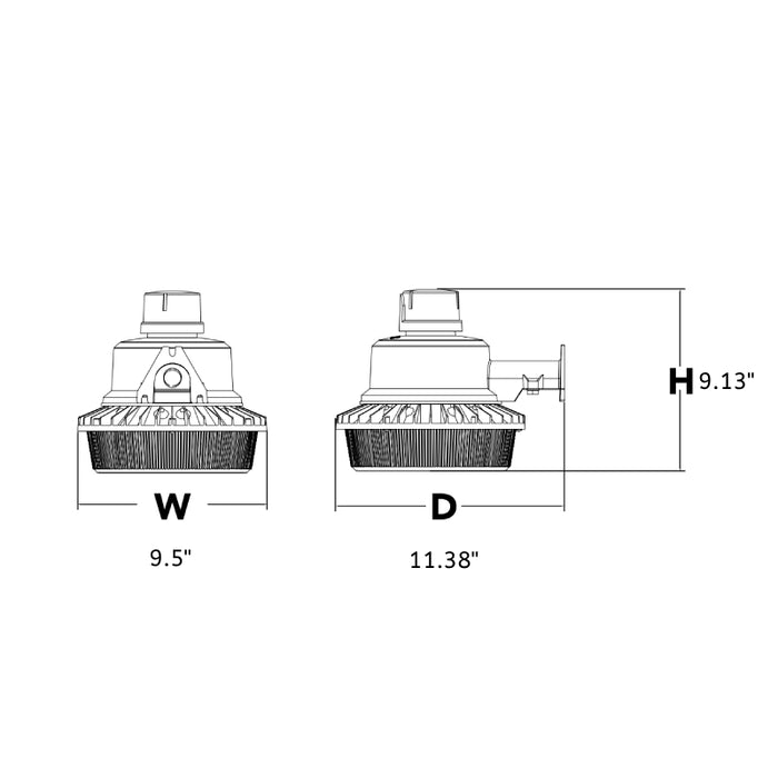 Lithonia BGR BarnGuard 36W LED Barn Light, 4000K 4700 Lumens, 120-277V Natural Aluminum