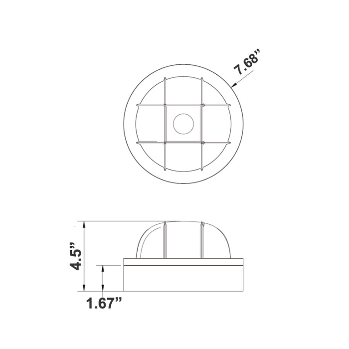 Westgate BKRD 9W/12W/15W LED Round Bulkheads with Photocell, 120-277V, 3CCT Selectable