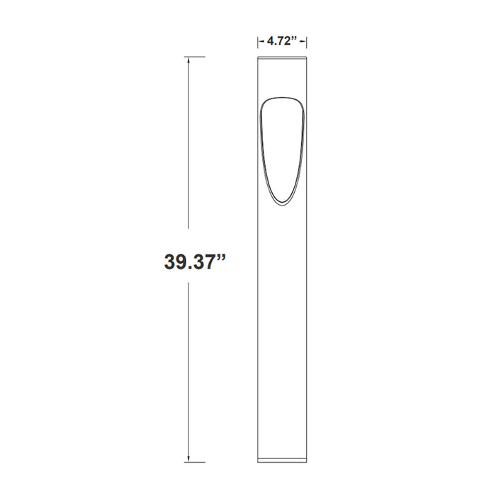 Westgate BOL-505 40" 15W LED Bollard Light, 3000K/4000K/5000K Selectable, 1500 LM, 120-277V
