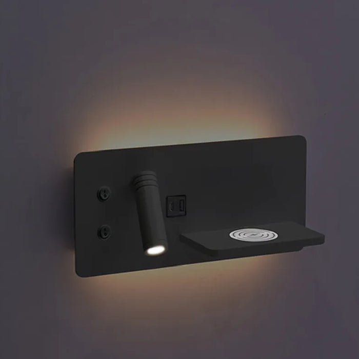 Westgate BRL-SHL-WCH 1-lt 18" LED Bedside Horizontal Left Side Reading Lamp with Backlight