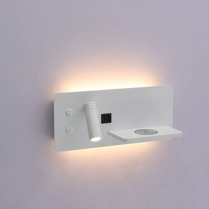 Westgate BRL-SHL-WCH 1-lt 18" LED Bedside Horizontal Left Side Reading Lamp with Backlight