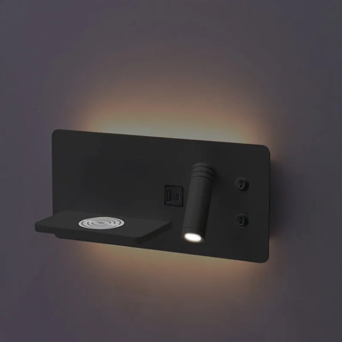 Westgate BRL-SHR-WCH 1-lt 18" LED Bedside Horizontal Right Side Reading Lamp with Backlight