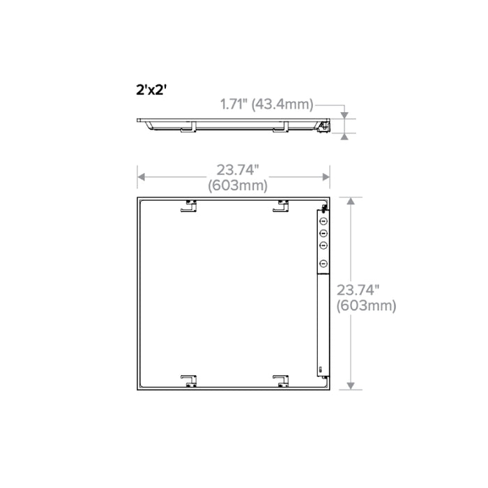 Columbia CBT22 2x2 CBT 24W/28W/38W LED Back-Lit Troffer, 3500K