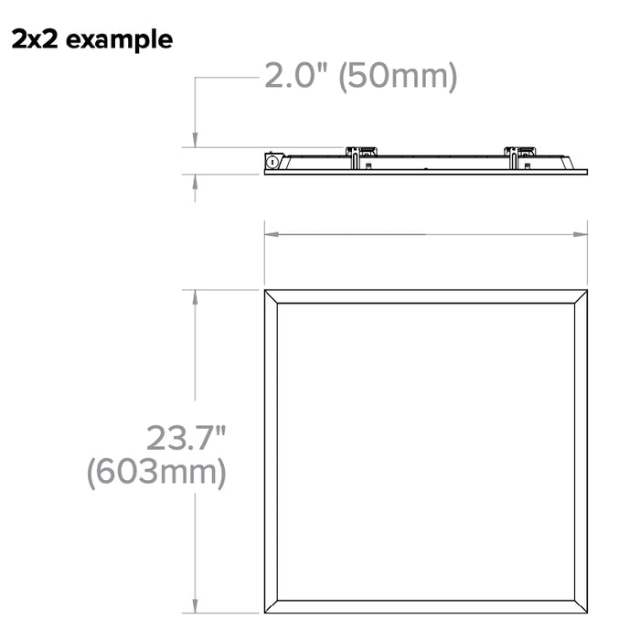 Columbia CBT22 2x2 CBT 24W/28W/38W LED Back-Lit Troffer, 3CCT & Lumen Selectable