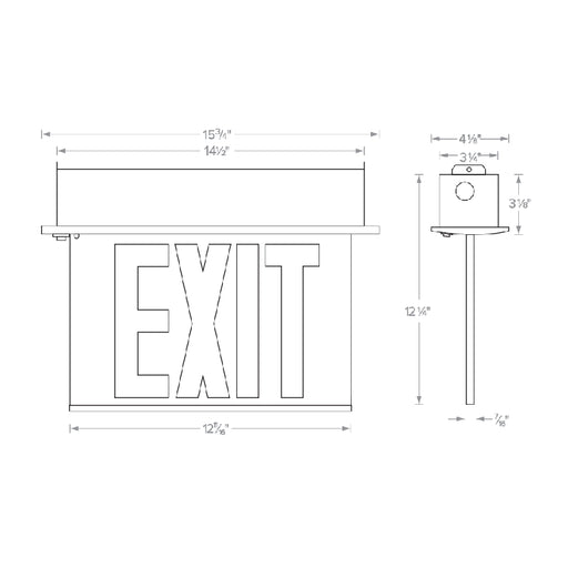 Dual-Lite CCEL Series Edge-Lit LED Exit Sign Panel, No Arrow, Single Face
