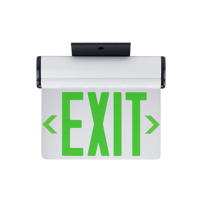 Compass CELS1GN Edge-Lit LED Exit Sign, Surface Mount, Single Face, Gr