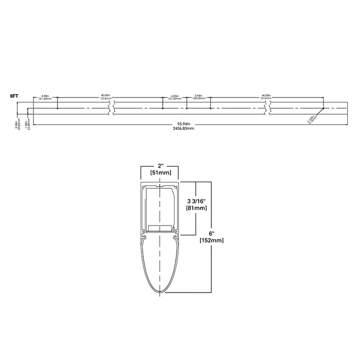 Fail-Safe CFA 8-ft Cleanroom Surface LED