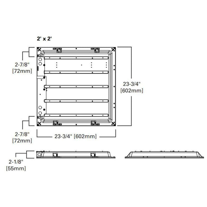 Metalux CGTS 2x2 LED Flat Panel, 3CCT & Lumens Selectable, 120-277V, 8W Emergency Battery Backup
