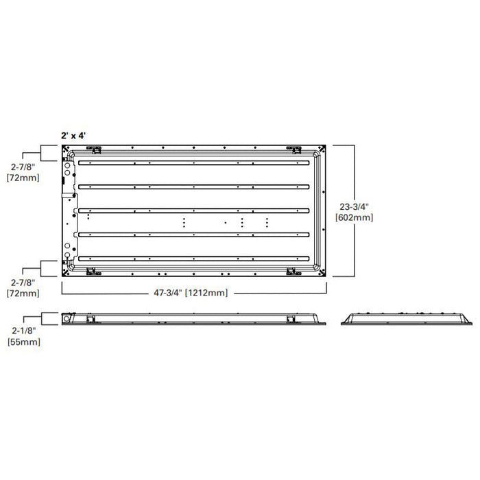 Metalux CGTS 2x4 LED Flat Panel, 3CCT & Lumens Selectable, 120-277V, 8W Emergency Battery Backup