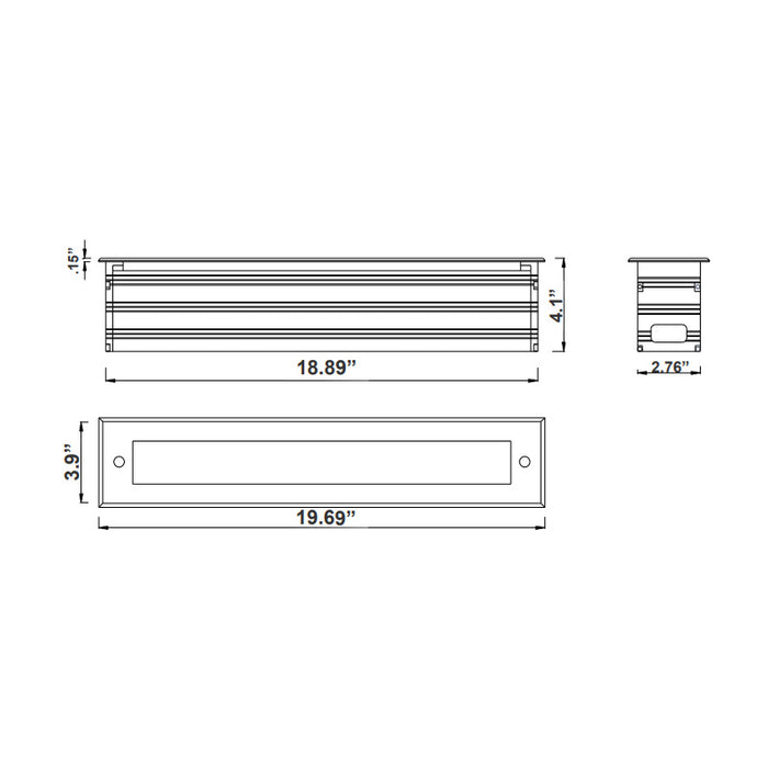 Westgate CIGL-20-MCT 20" 10W LED Linear Architectural Inground Lights, 3CCT Selectable, 860 Lumens