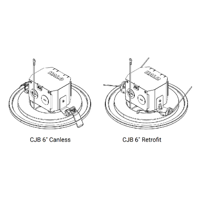 Halo CJB6R 6" LED 2-in-1 Installation Integrated JBox Downlight, CCT Selectable