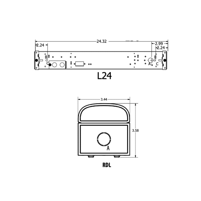 Lithonia CLX 24" 15W LED Linear Strip Light, Round Diffuse