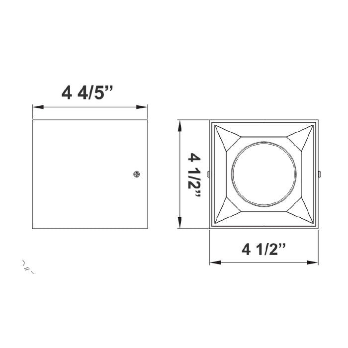 Westgate CMCS4S-MCTP 4" 9W/12W/15W LED Square Surface/Pendant Cylinder, CCT Selectable