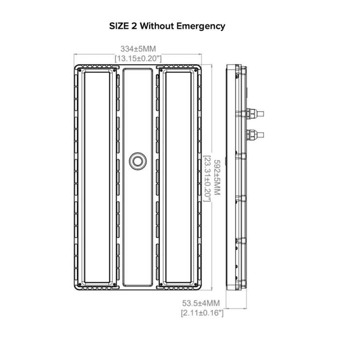 Columbia C65-2-LSCS 2-ft 170W/190W/210W LED Linear Wet Location High Bay, Lumen & 2CCT Switchable, 120-277V, 0-10V Dimming