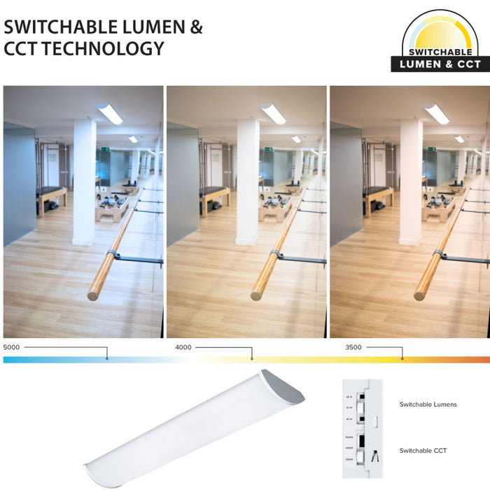 Columbia CRW4 4-ft 27W/33W/40W LED Round Wrap, CCT Selectable