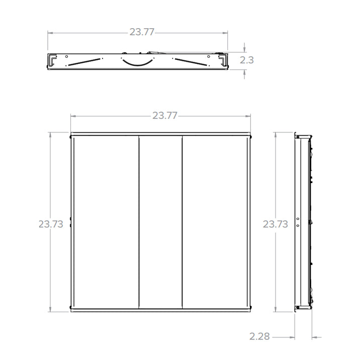 Columbia LCAT22-S 2x2 LED Shallow Architectural Troffer - CCT & Lumen Switchable