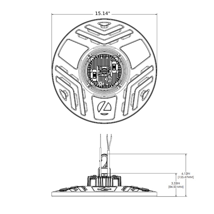 Lithonia Contractor Select CPRB ALO14 Compact Pro 148W/175W/195W LED Round High Bay, CCT Selectable