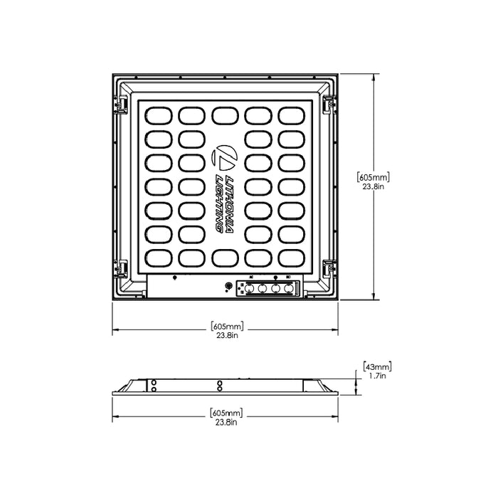 Lithonia CPX 2x2 LED Switchable Panel with Emergency Battery, 3500K/4000K/5000K Switchable, 2500LM/3200LM/4000LM Switchable, 80+CRI, 120-277V