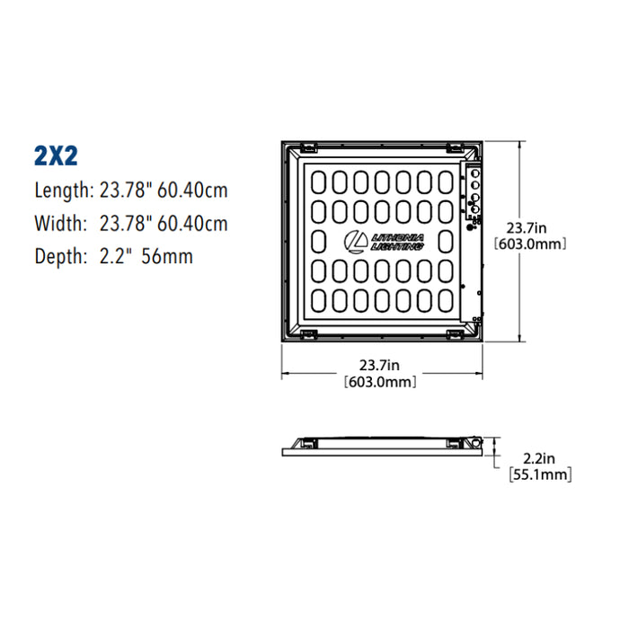 Lithonia CPX3P 2x2 LED Three Pane Panel, 3CCT & Lumens Selectable, 120-347V