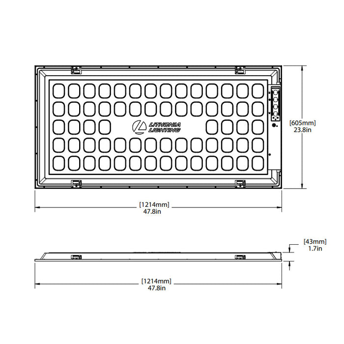 Lithonia CPXS 2x4 LED Switchable Panel with E10 Emergency, nLightAIR2 and Sensor, 3CCT & Lumen Selectable