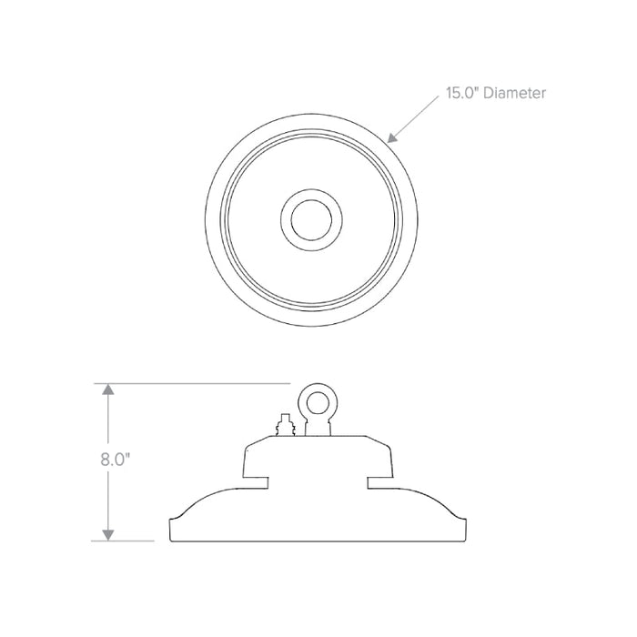 Columbia CRN2 100W LED Round Wet Location High Bay, 5000K, 14444 Lumens, 120-277V White