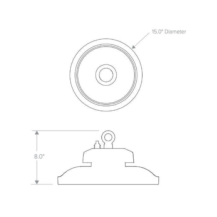 Columbia CRN2 270W LED Round Wet Location High Bay, 4000K, Medium Extra High Lumen, 347–480V