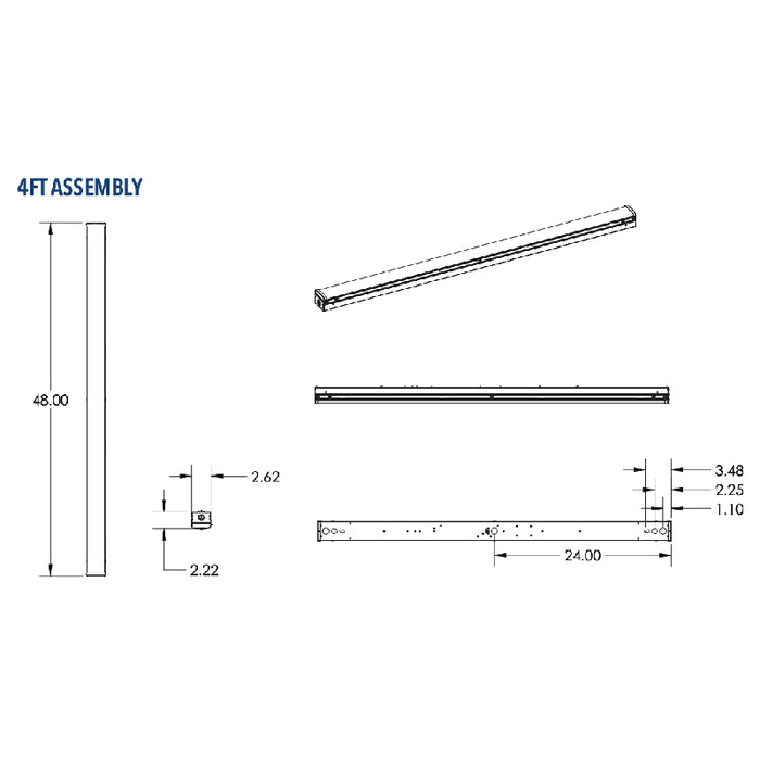 Lithonia Contractor Select CSS 4-ft 35W LED Single Strip Light, 4000K, 4300 LM, 120-277V