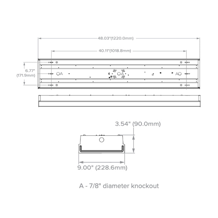 Columbia CWP4-A 4-ft LED Wraparound, 3CCT & Lumen Switchable