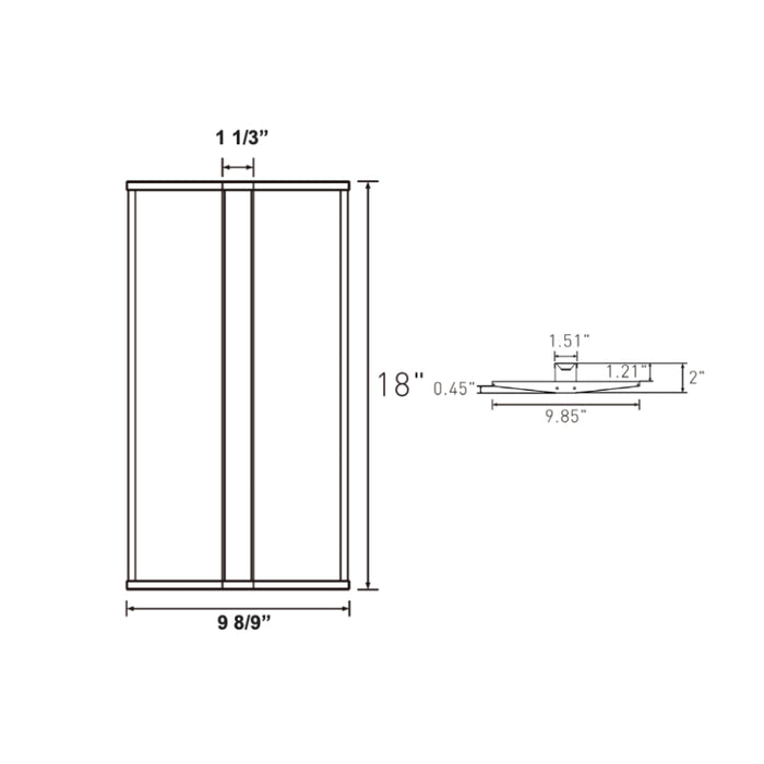Westgate CWS-18 1-lt 18" LED Commercial/Waiting Room Wall Sconce