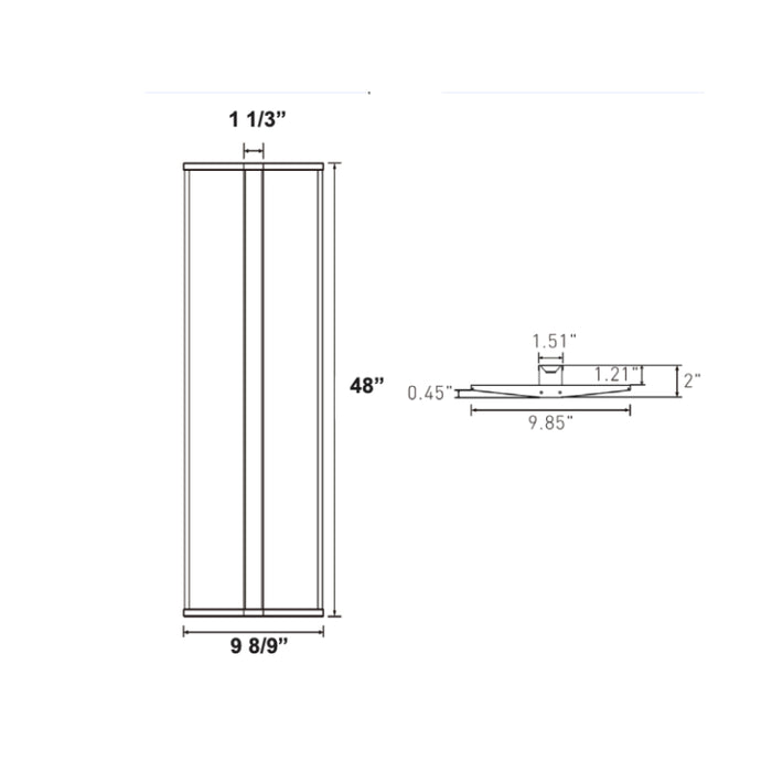 Westgate CWS-48 1-lt 48" LED Commercial/Waiting Room Wall Sconce/Suspended