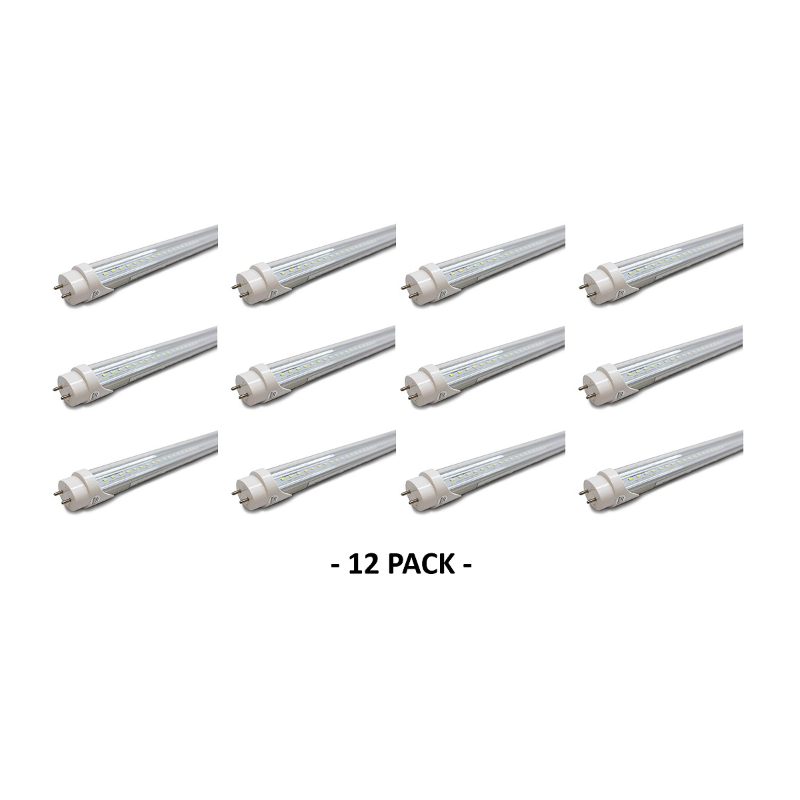 Westgate 4-Ft 18W T8 LED Tube Clear Glass, 5000K, 12-Pack