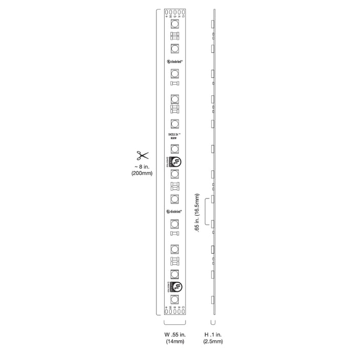 Diode LED DAZZLE RGBW 24V 4.39w/Ft RGBW Color Changing LED Tape Light, 20 ft.