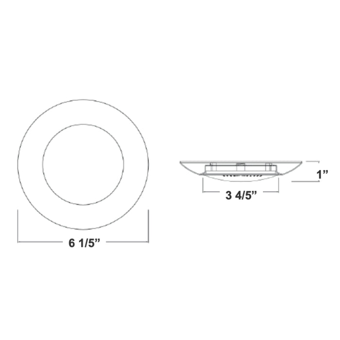Westgate DLSE4 6" 10W LED Disc Light with PIR Motion Sensor, 5CCT Selectable