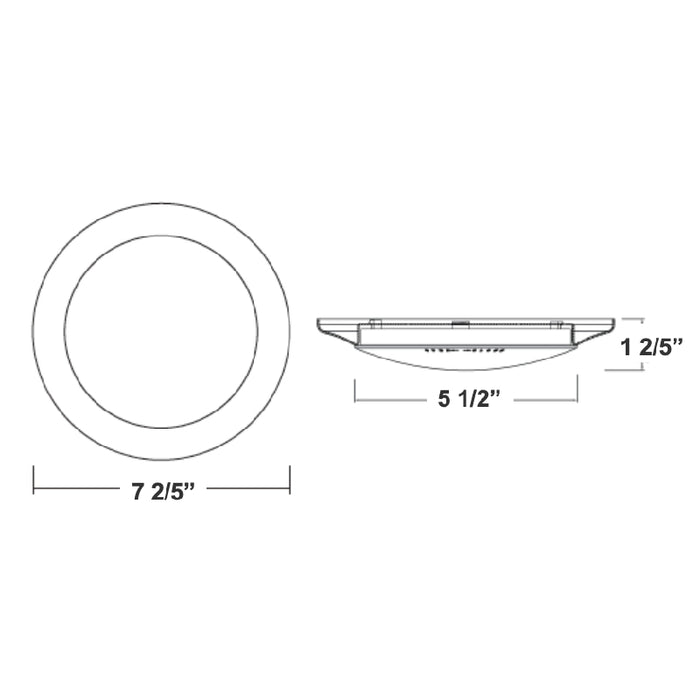 Westgate DLSN6 6" 15W LED J-Box Mounting Disc Light, 2700K
