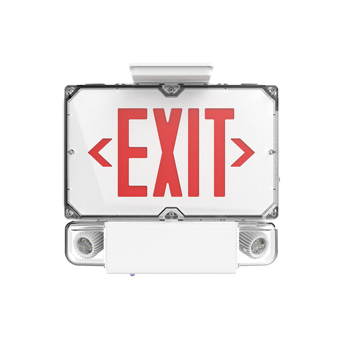 Dual-Lite DYNCDRW12-06L NEMA 4X Combination LED Emergency Light/Exit Sign, Double Faces, 12W Capacity