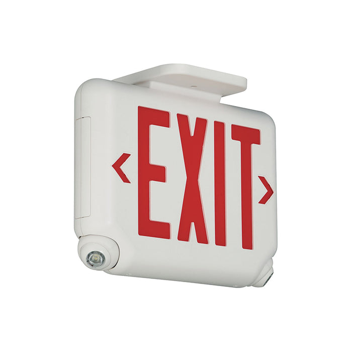 Dual-Lite EVC Series Combination LED Emergency Light/ Exit Sign, Universal Face, Damp Listed, Spectron Self Diagnostics - Red Letters