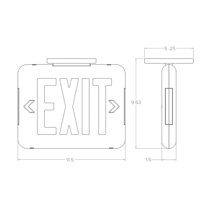 Dual-Lite EVEU EVE Series LED Exit Sign, Universal Face, AC Only