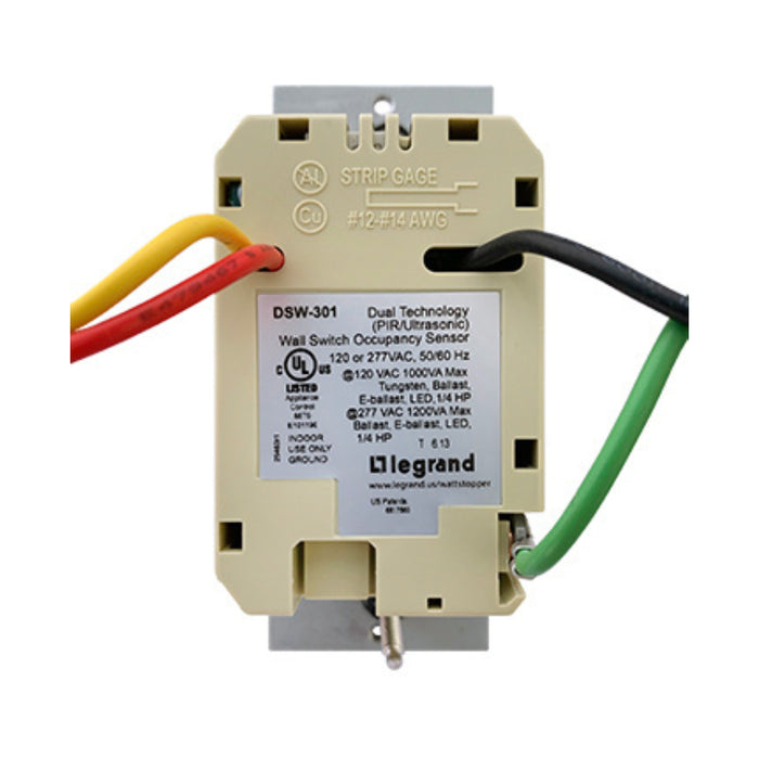Wattstopper DSW-301 Dual Technology Wall Switch Occupancy Sensor