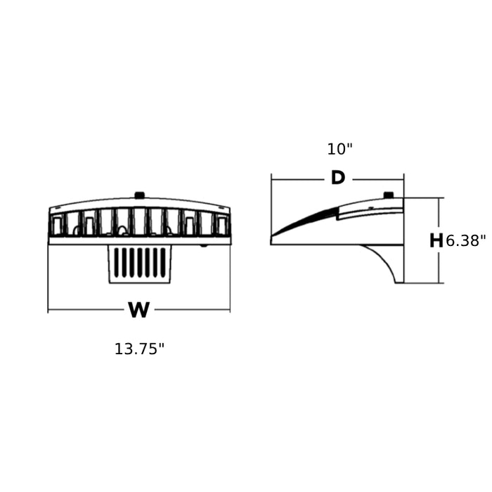 Lithonia DSXW1 26W LED Wall Pack, Type 3 Medium, 120-277V